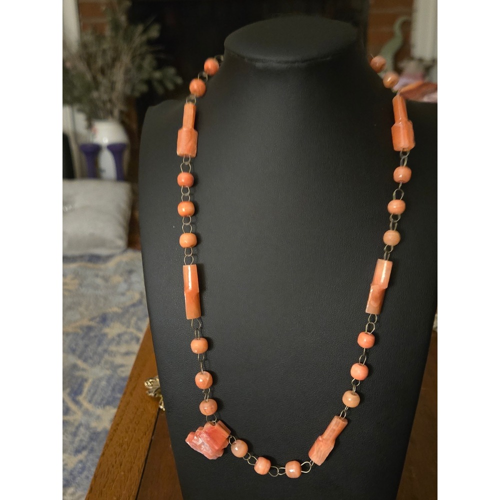 Salmon Pink Coral Necklace Vintage